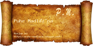 Puhr Madléna névjegykártya